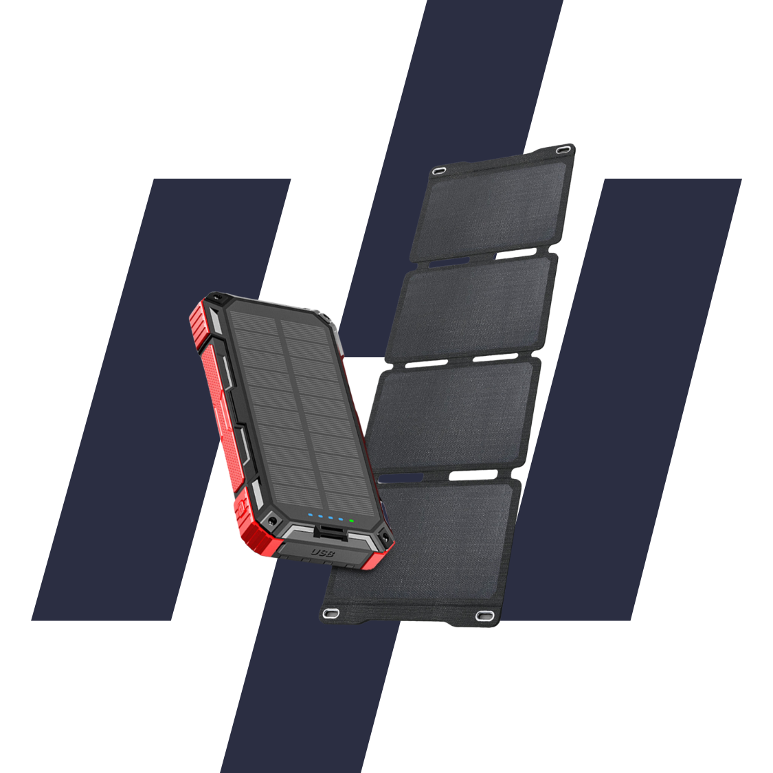 Powerbank met extern zonnepaneel