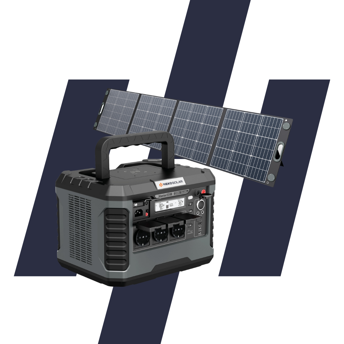 Powerstation met zonnepaneel