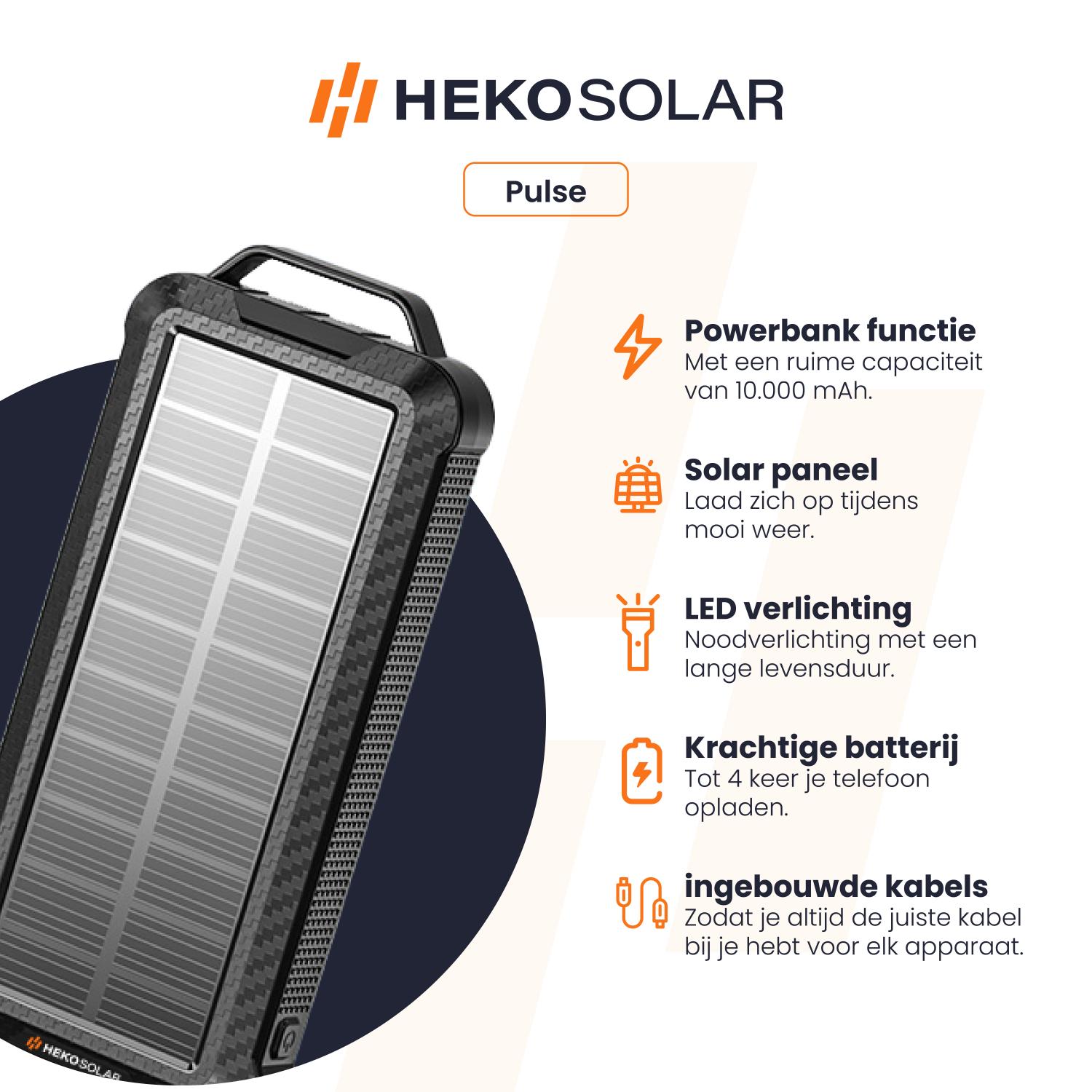 heko solar powerbank pulse specificaties en details productuitleg