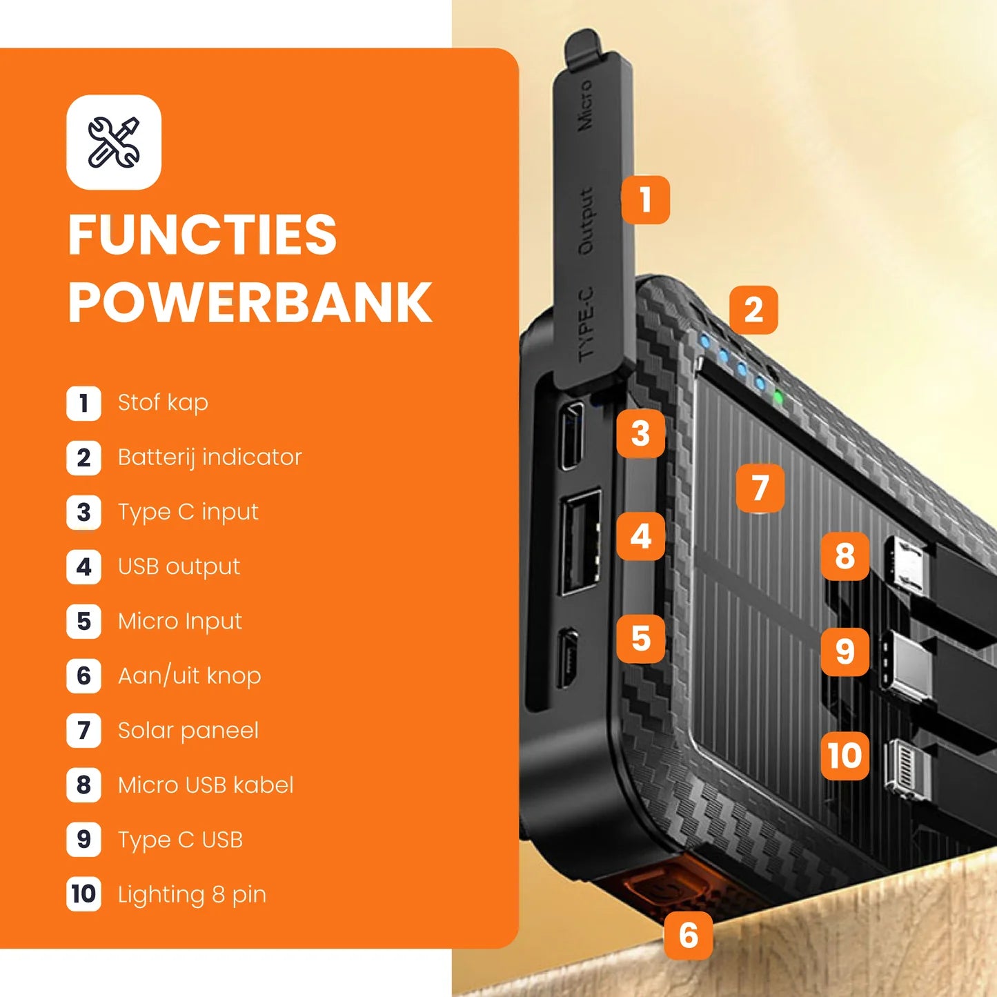 functies solar powerbank pulse heko solar
