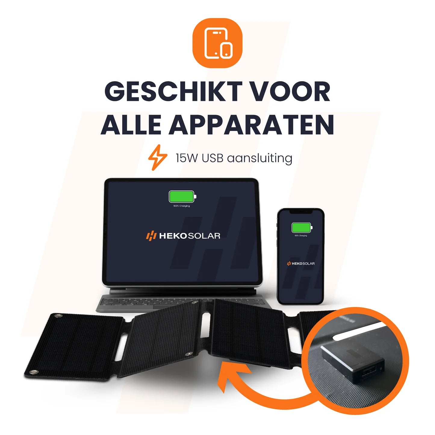usb aansluiting voor alle apparaten heko solar unfold 15 watt portable solar panel draagbaar zonnepaneel