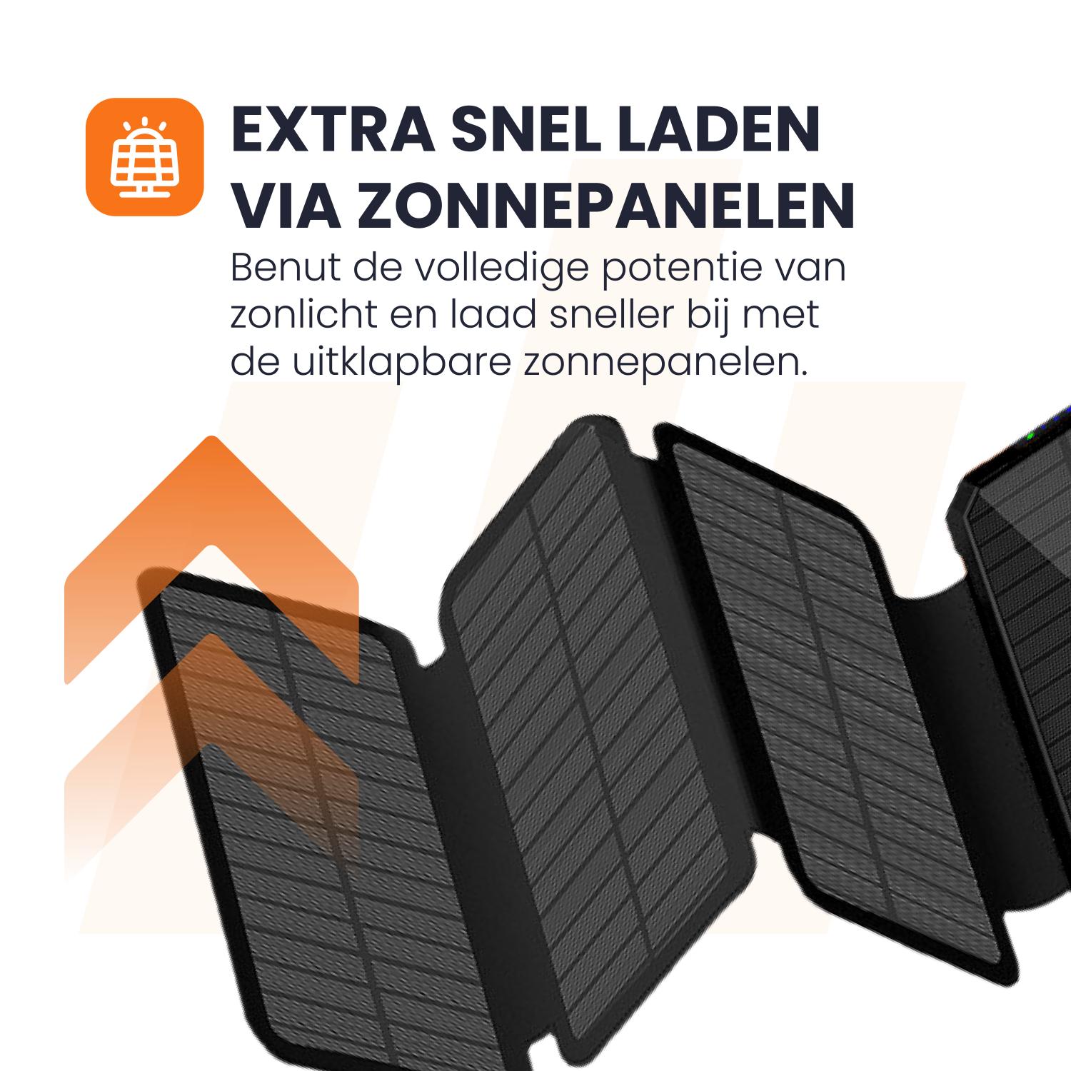 snel opladen via zonne-energie heko solar powerbank swung 2