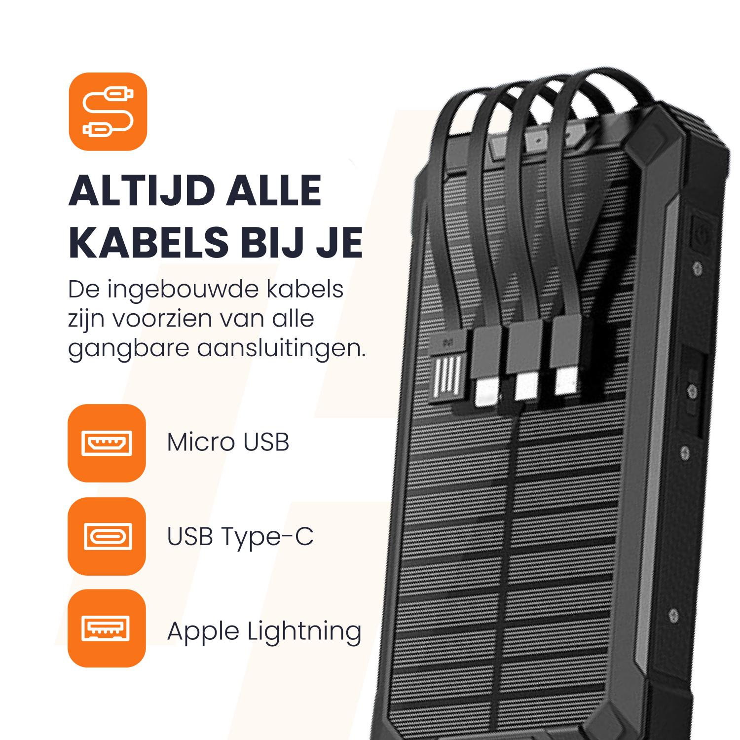 ingebouwde kabels heko solar powerbank swung 2