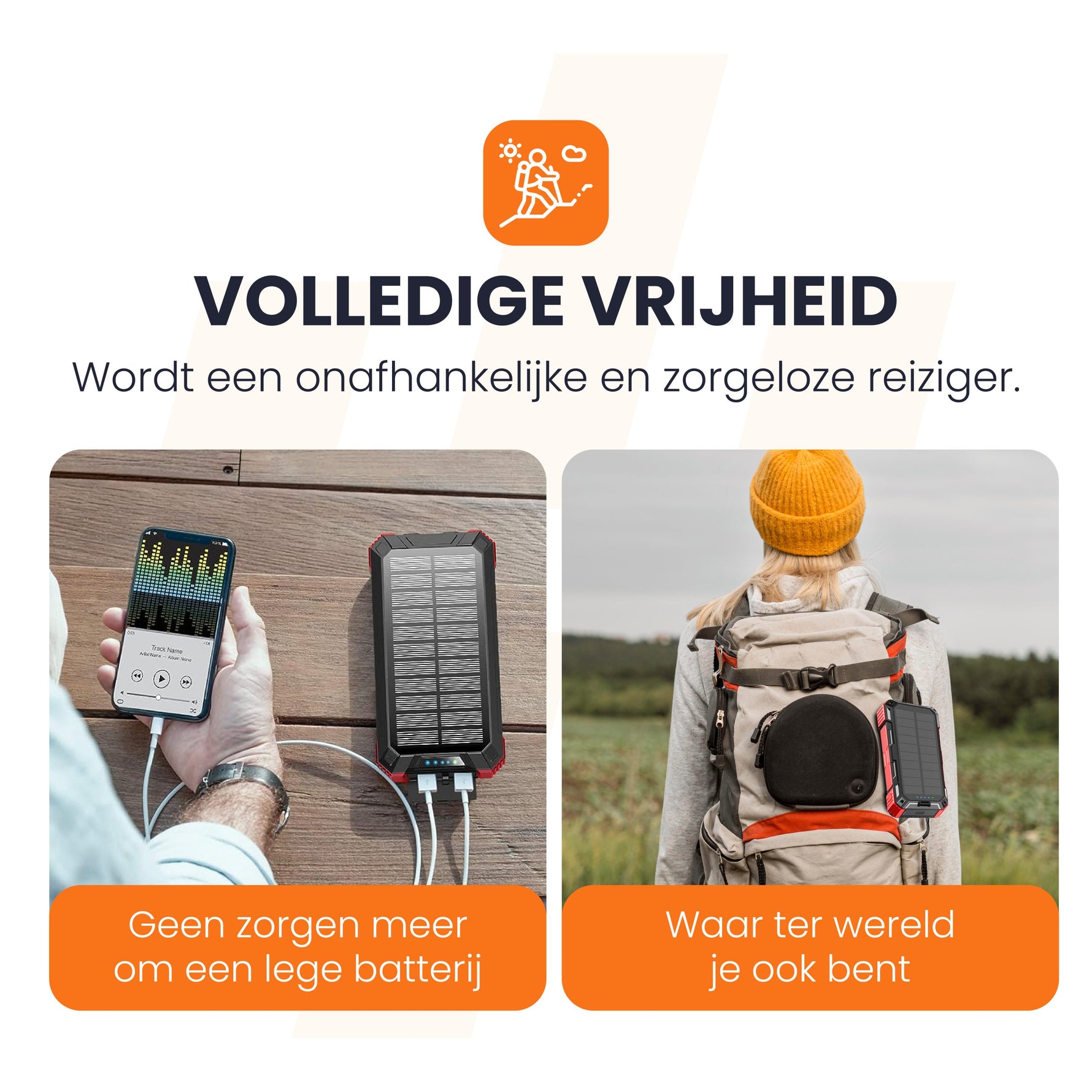powerbank opladen via zonne-energie en stroomnet