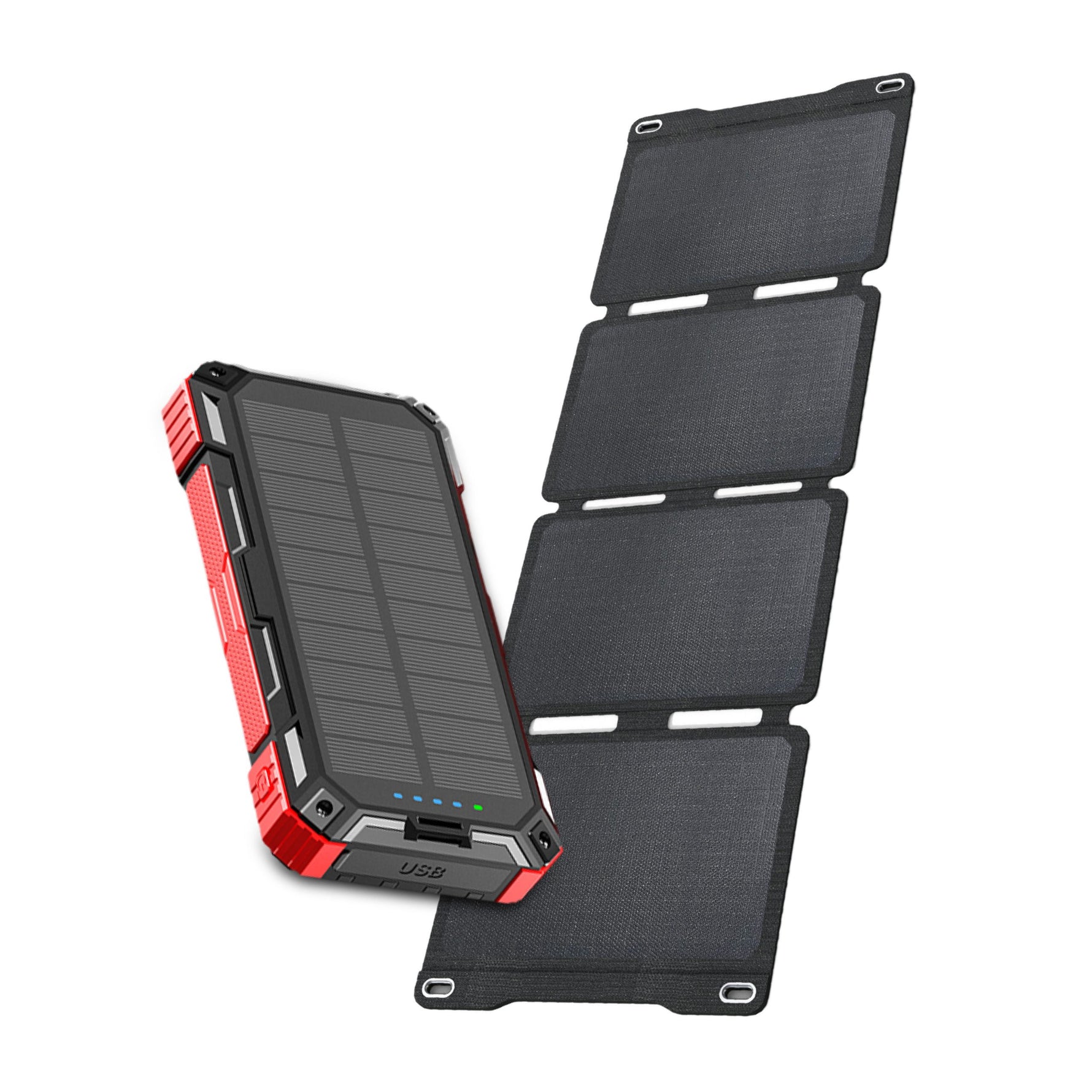 Powerbank Op Zonne Energie, 27000 MAh, Draagbare Oplader Met 4 Opvouwbare Externe Zonnepaneel Opladers Geintegreerde Kabels Accu 2 Led Zaklamp Voor Smartphones Tablets Oranje 1943374849 Powerbank Op Zonne Energie, 27000 MAh, Draagbare Oplader Met 4 Opvouwbare Externe Zonnepaneel Opladers Geintegreerde Kabels Accu 2 Led Zaklamp Voor Smartphones Tablets Oranje 1943374849