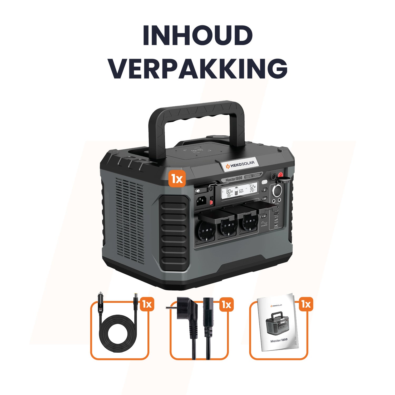Inhoud verpakking powerstation master 1800