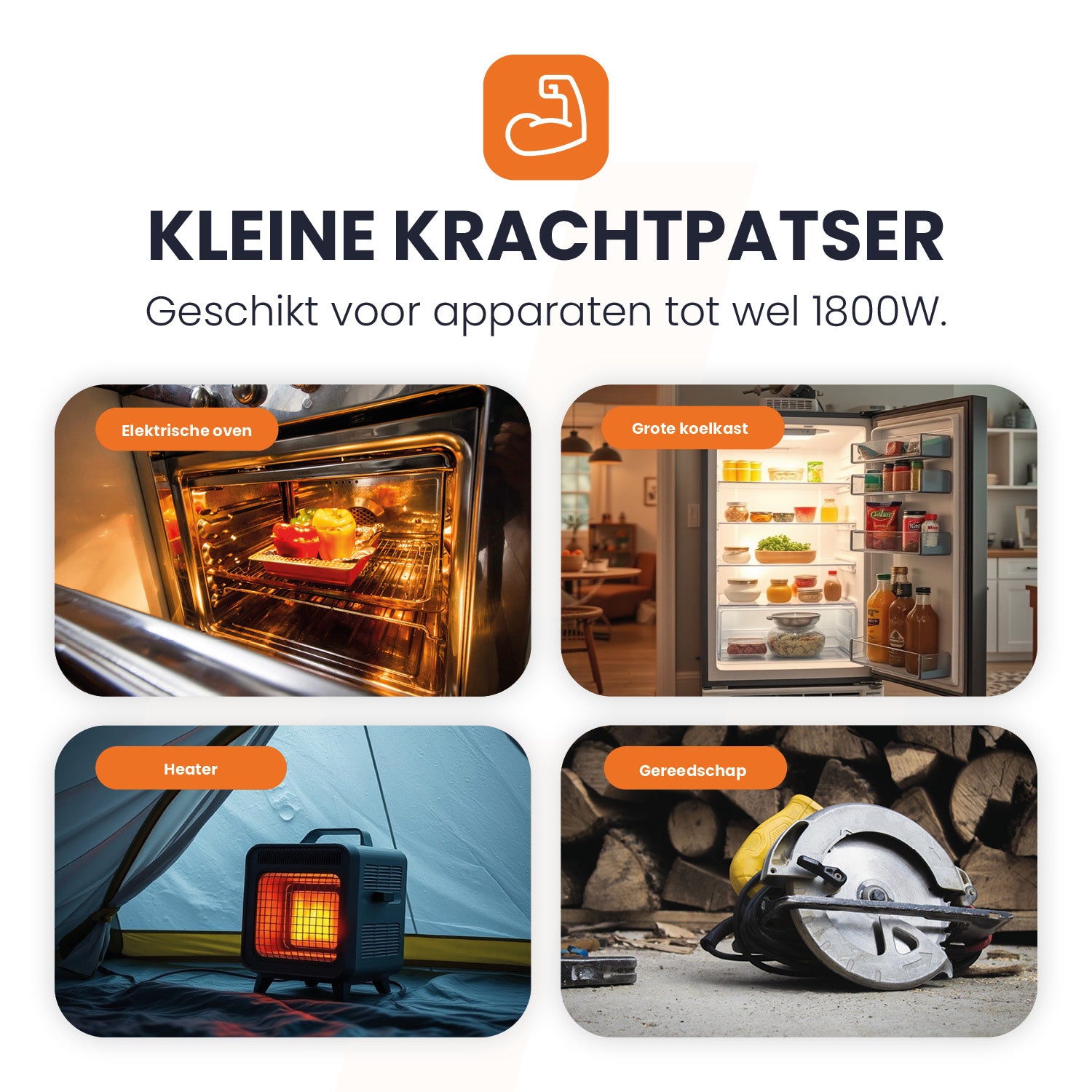 Apparaten die je kunt opladen met de powerstation master 1800