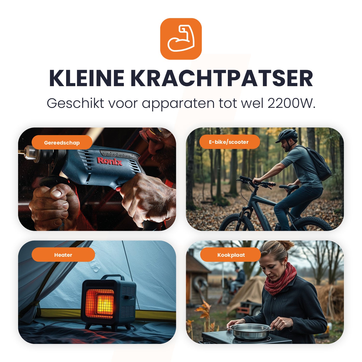 apparaten die je kunt opladen met de powerstation master 2200