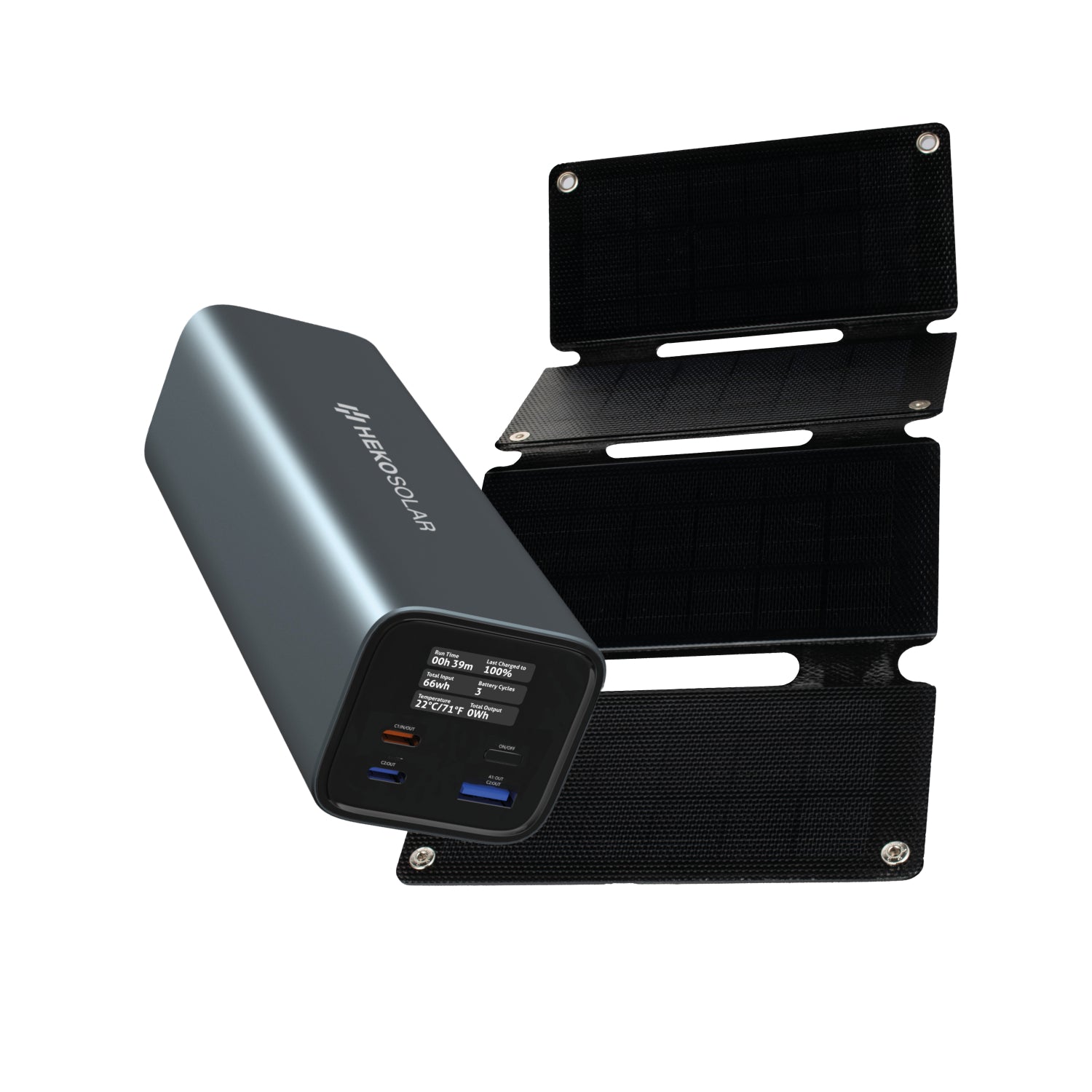 heko solar powerbank fuse 140 + portable solar panel unfold 15 hoofdafbeelding