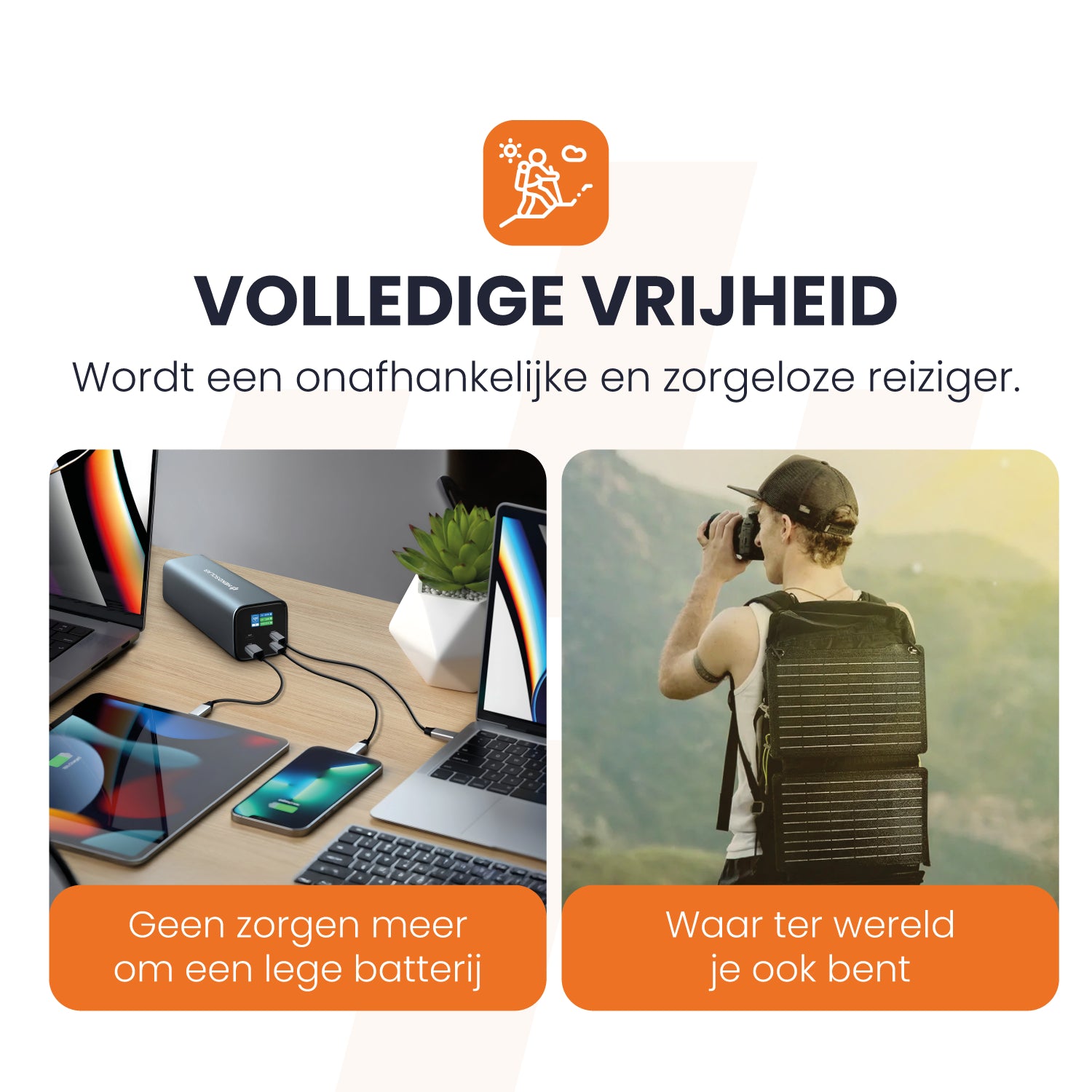 volledige vrijheid powerbank op zonne-energie fuse 140 heko solar