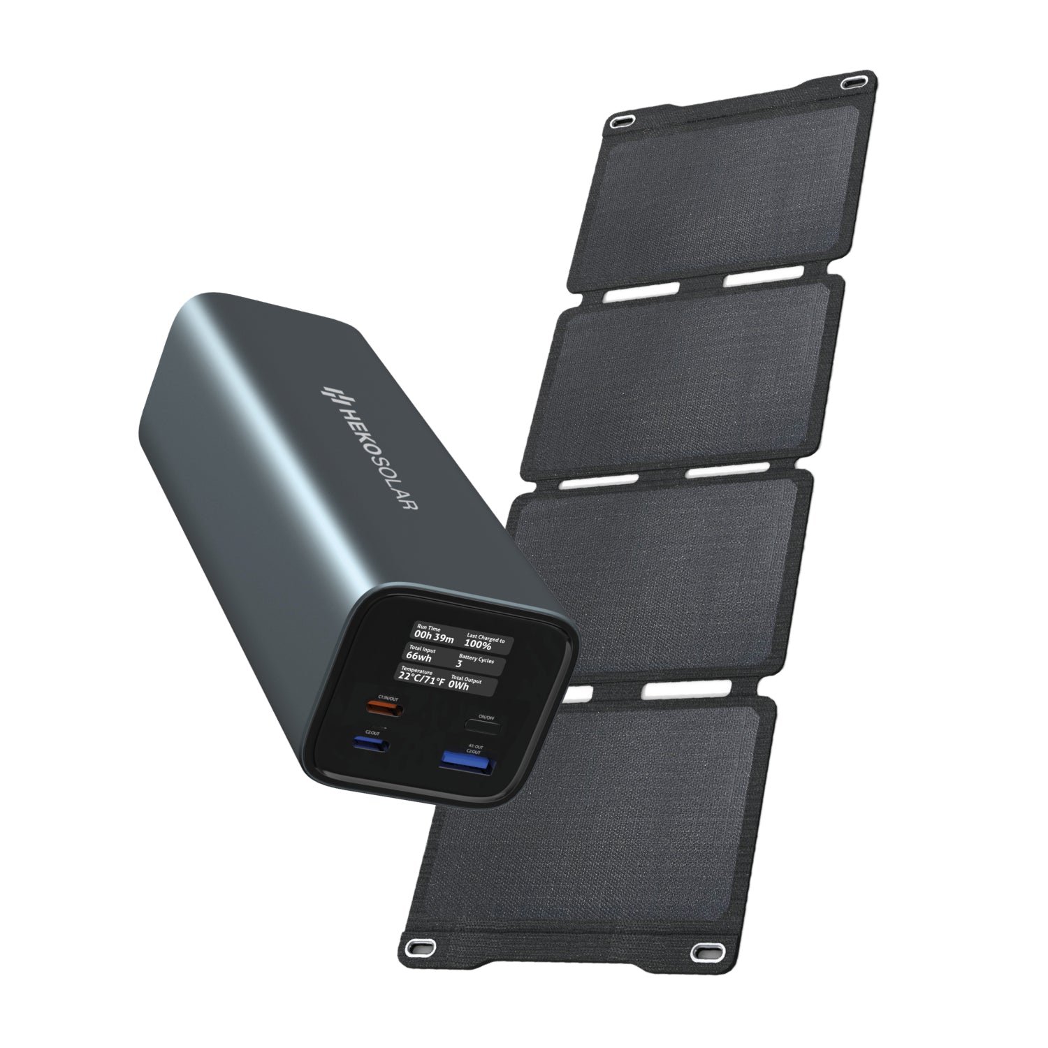 heko solar powerbank fuse 140 + zonnepaneel unfold 30 hoofdafbeelding