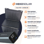 USPs heko solar powerbank fuse 140 en portable solar panel unfold 30
