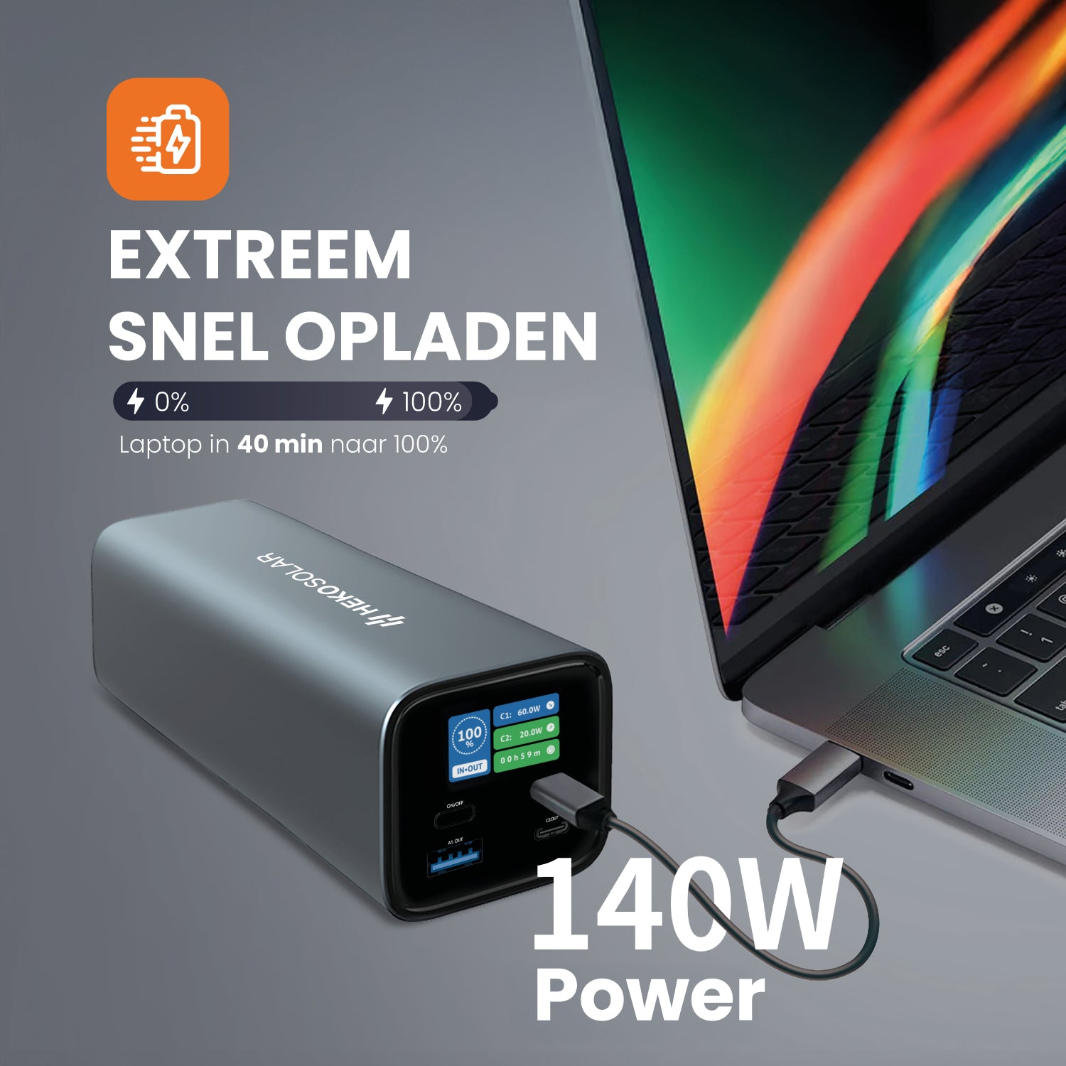 oplaadtijd laptop powerbank fuse 140 heko solar