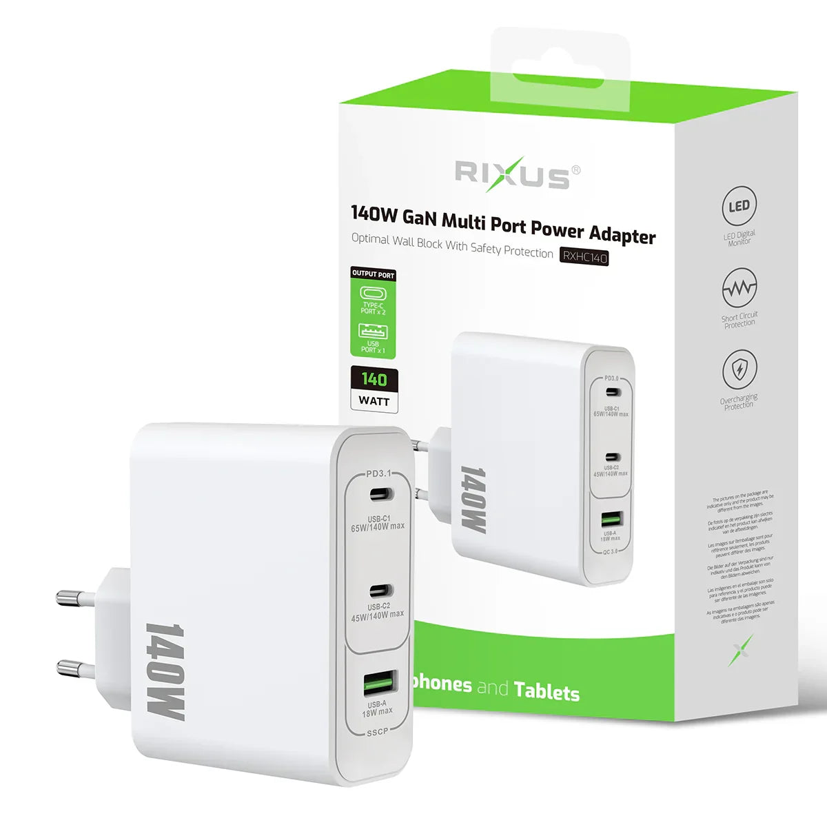 rixus 140w adapter met verpakking
