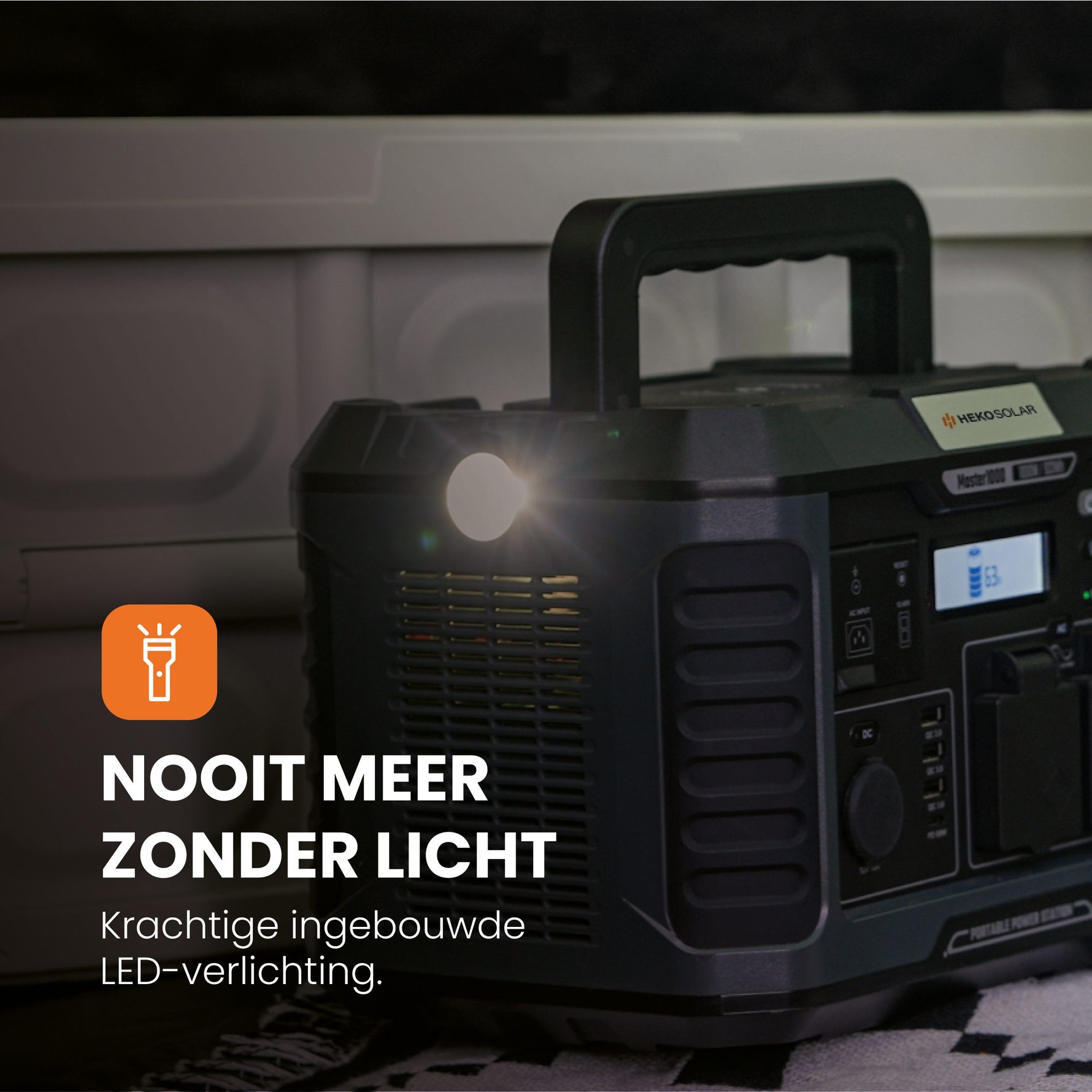 ingebouwde zaklamp powerstation master 1000