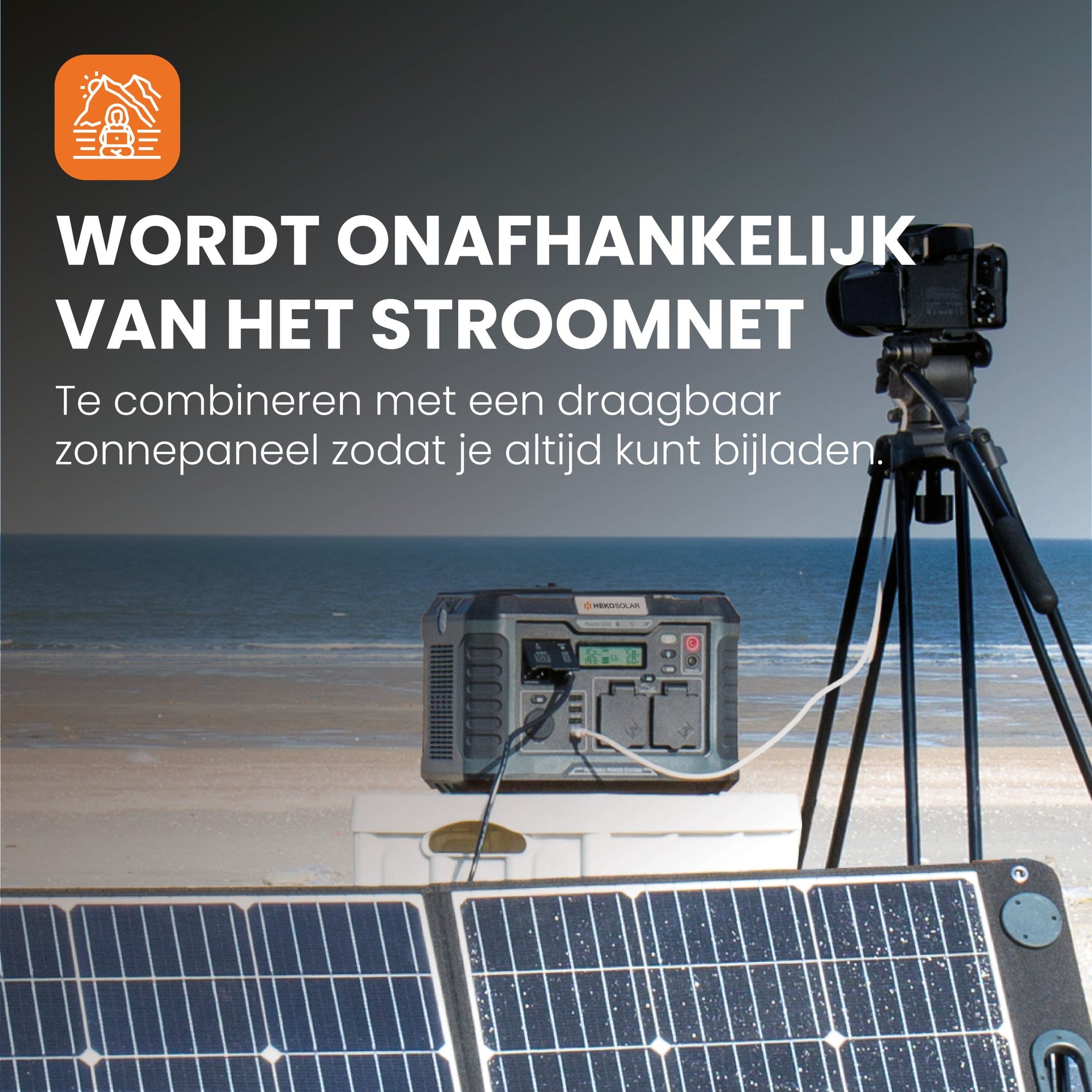 onafhankelijk van stroomnet met heko solar powerstation