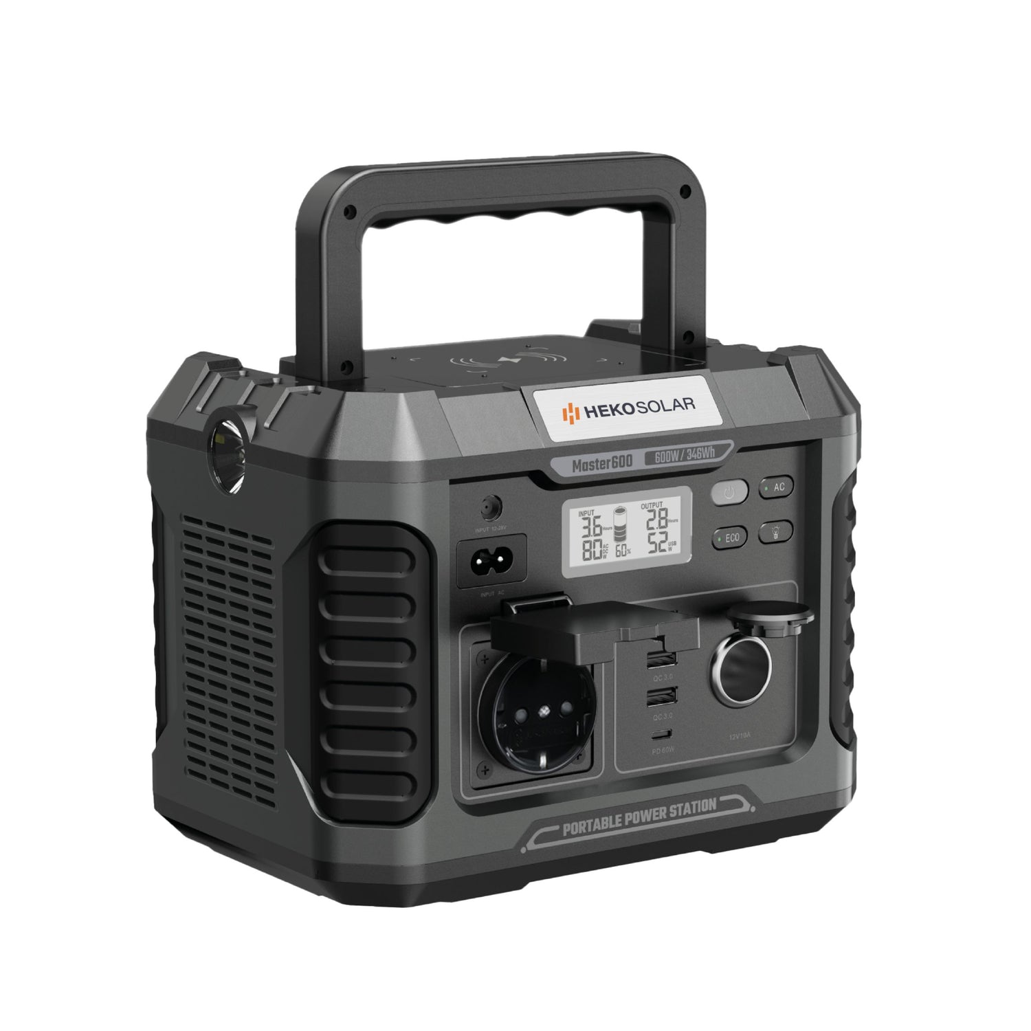 heko solar powerstation master 600 voorzaanzicht