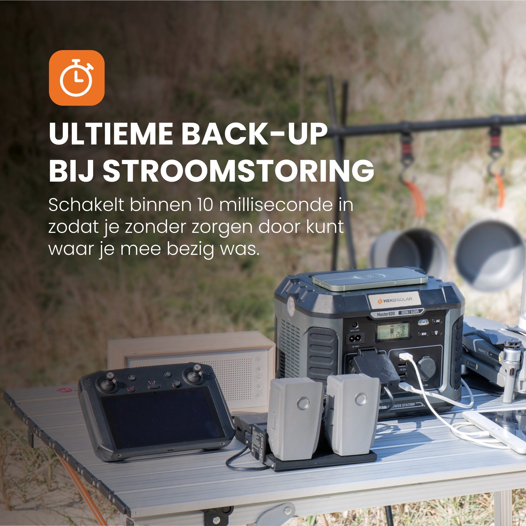 powerstation bij stroomstoring