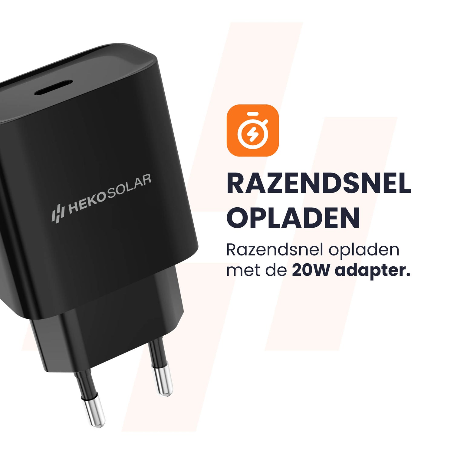 HEKO Solar 20W Adapter USB-C snelladen