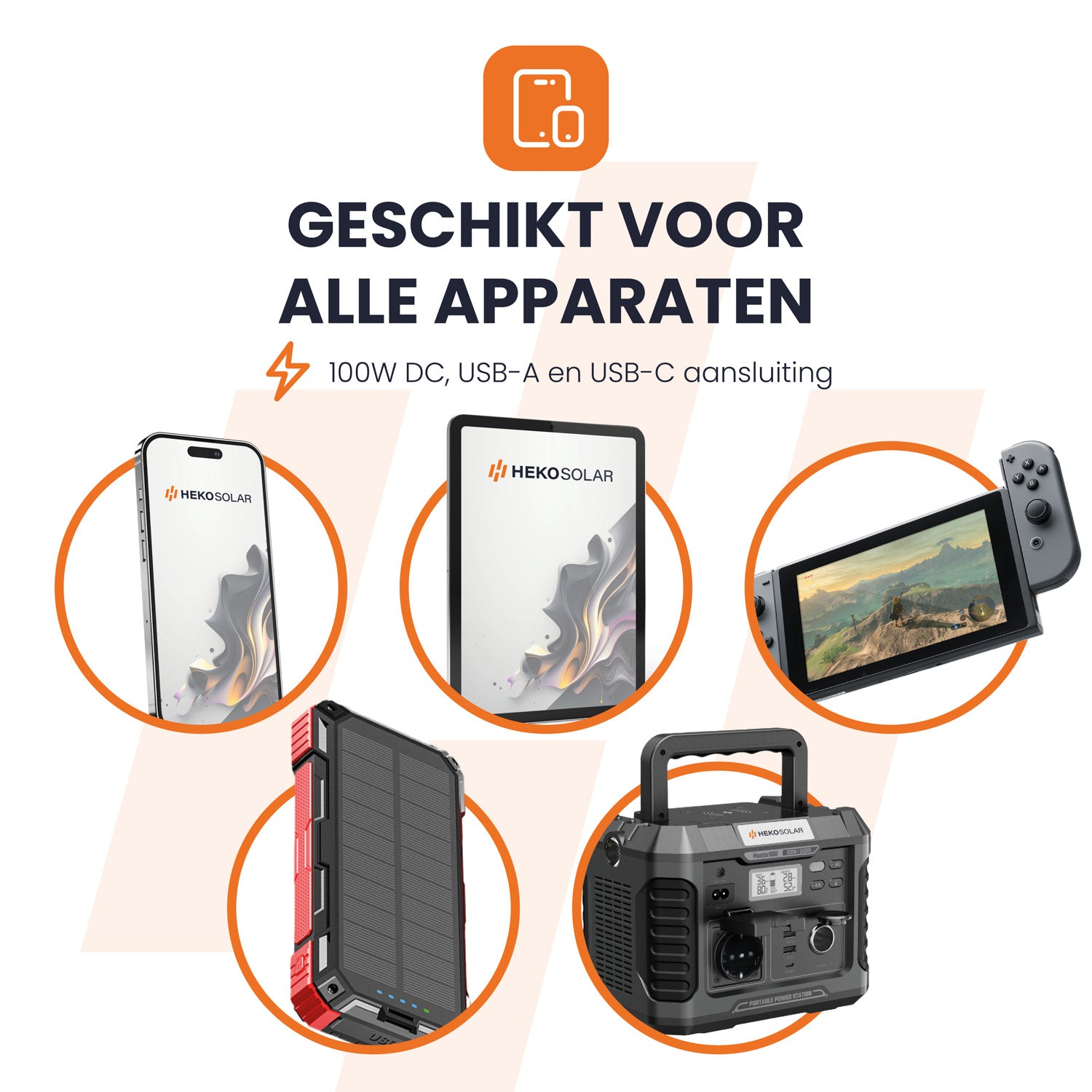 geschikt voor apparaten heko solar unfold 100 portable solar panel en solar charger draagbaar zonnepaneel
