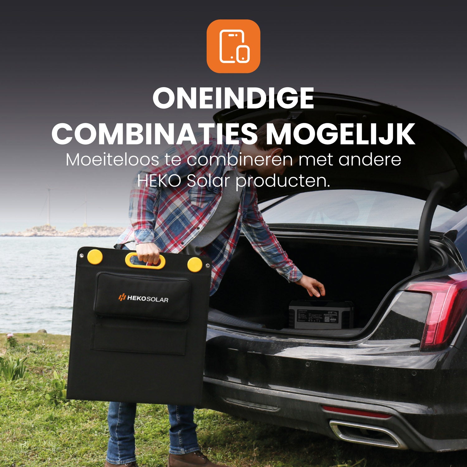 combinaties heko solar unfold 100 portable solar panel en solar charger draagbaar zonnepaneel
