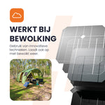 opladen bij bewolking met zonnepaneel