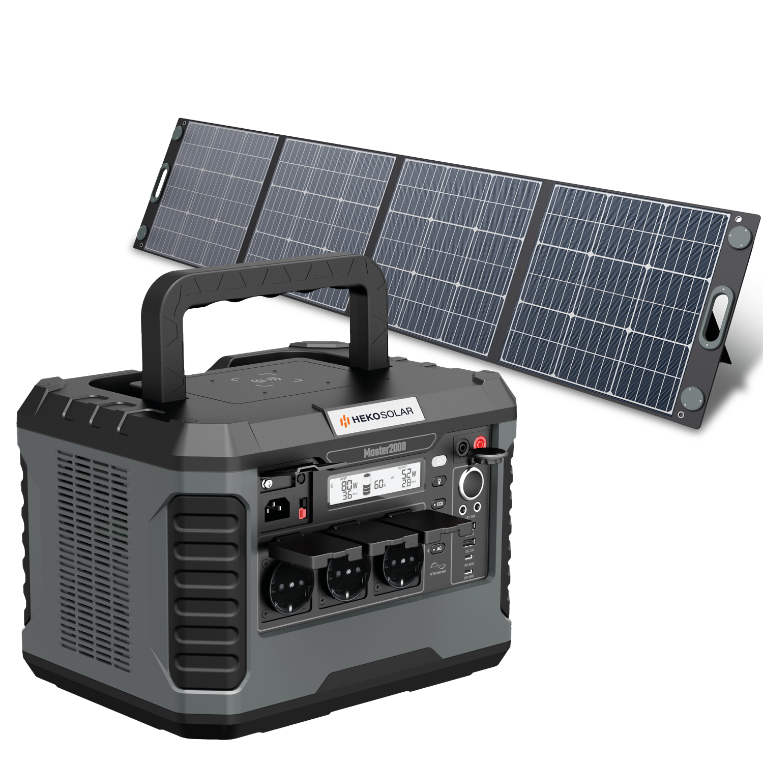 Powerstation Master 2000 + Portable Solar Panel Unfold 200