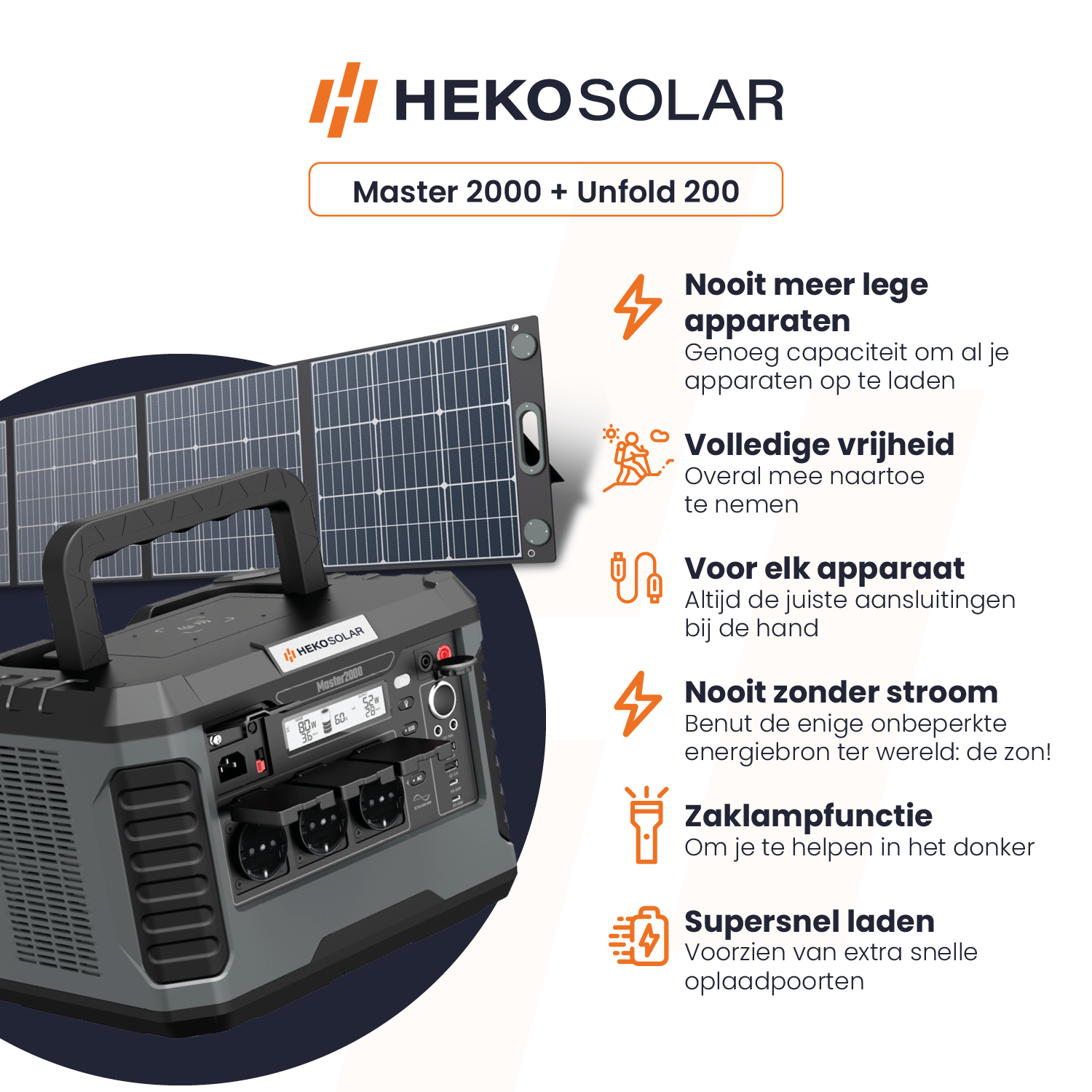 Powerstation Master 2000 + Portable Solar Panel Unfold 200