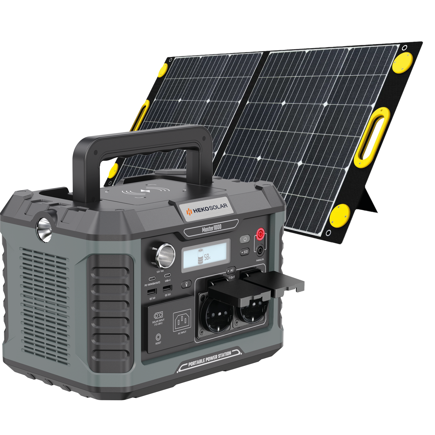 Powerstation Master 1000 V2 + Portable Solar Panel Unfold 100