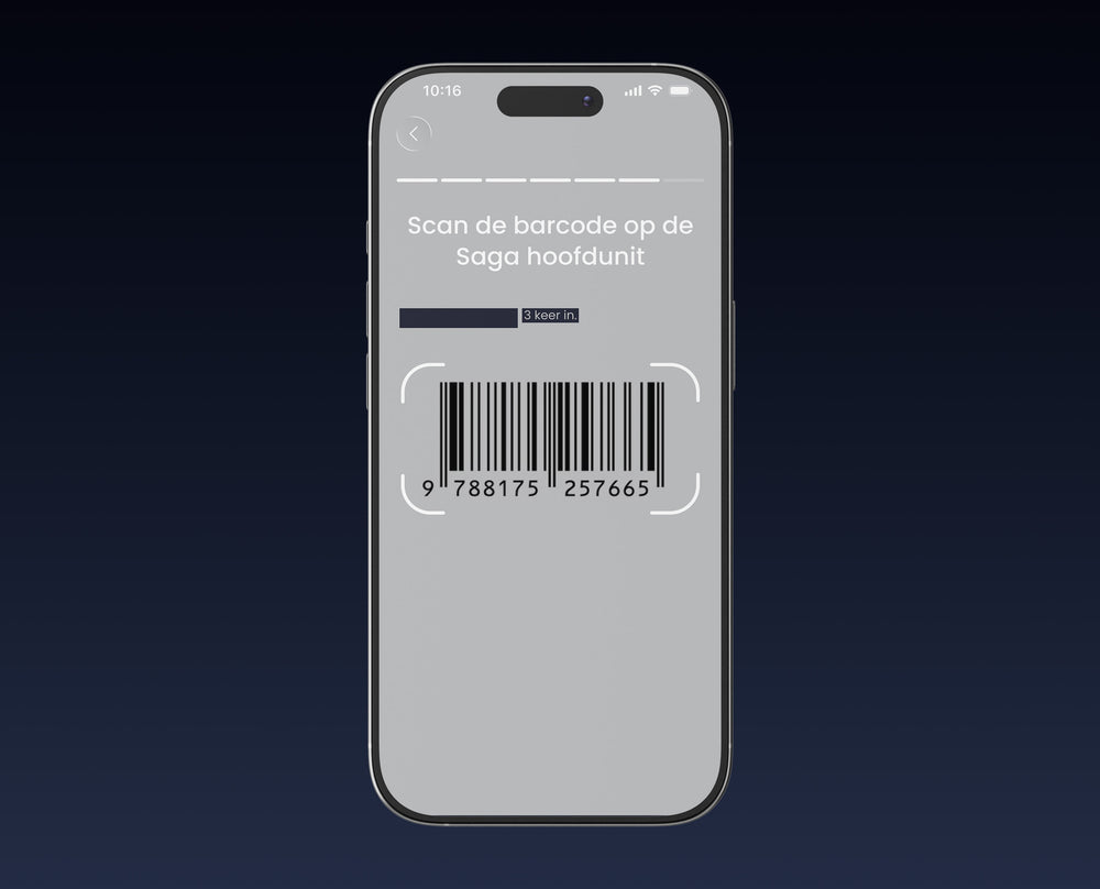 Scan de barcode op de hoofdunit