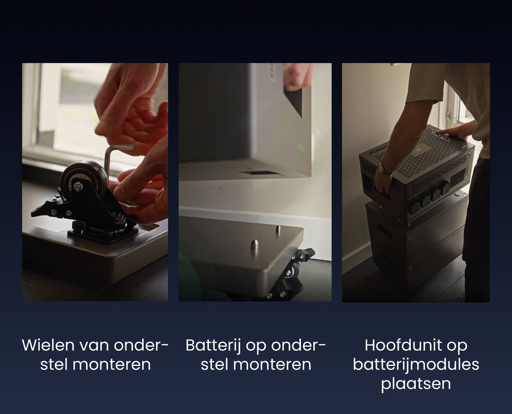 Onderstel monteren en batterij opbouwen
