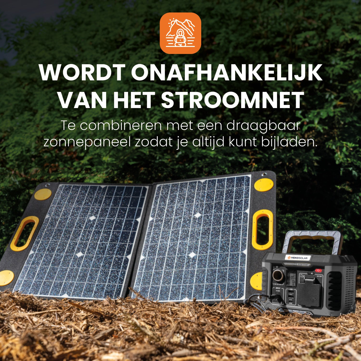 combinatie met zonnepaneel heko solar powerstation master 300