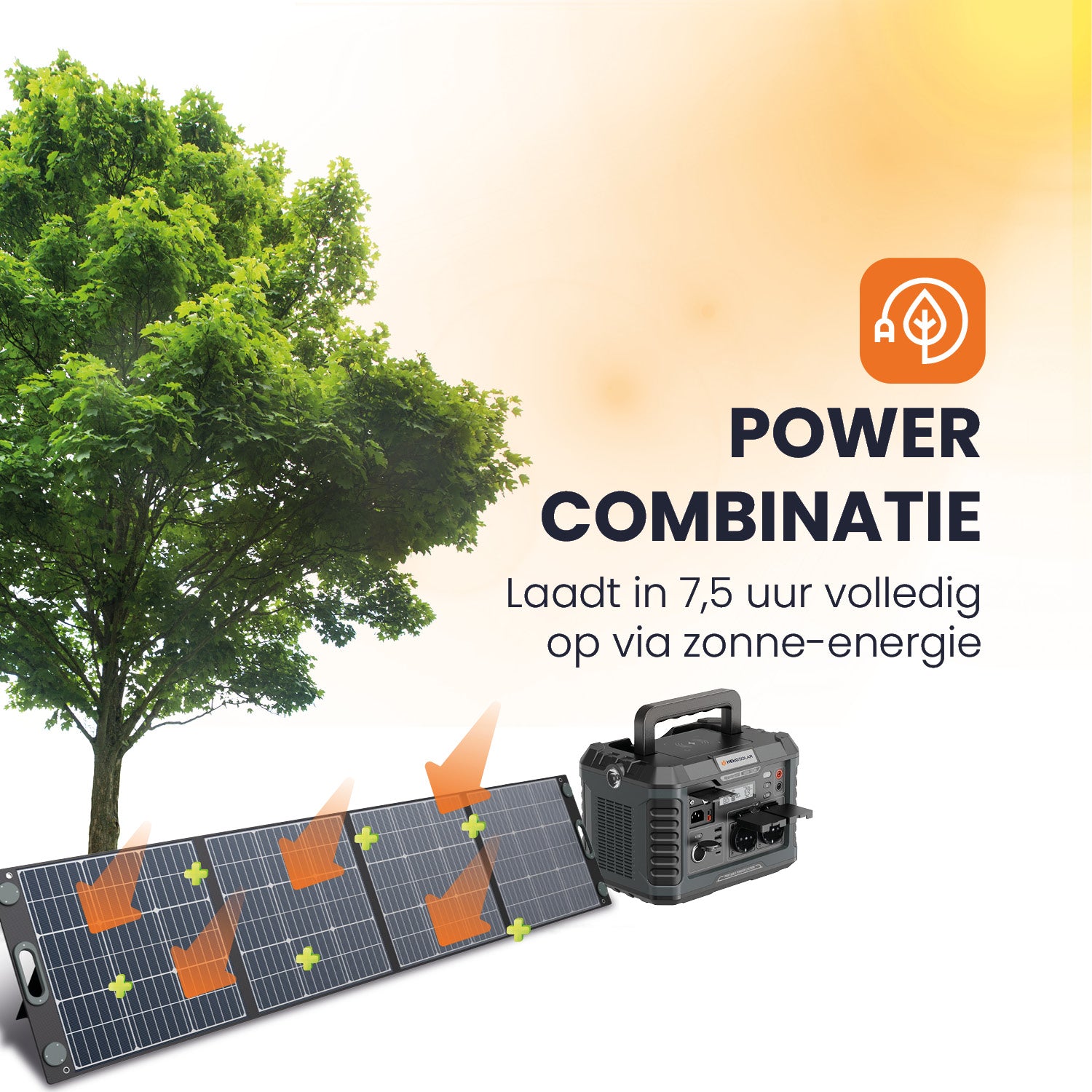 powerstation met zonnepaneel combinatie heko solar master 1000 watt powerstation en heko solar unfold 200 watt draagbaar zonnepaneel