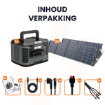 inhoud verpakking heko solar master 2200 watt powerstation en heko solar unfold 400 watt draagbaar zonnepaneel