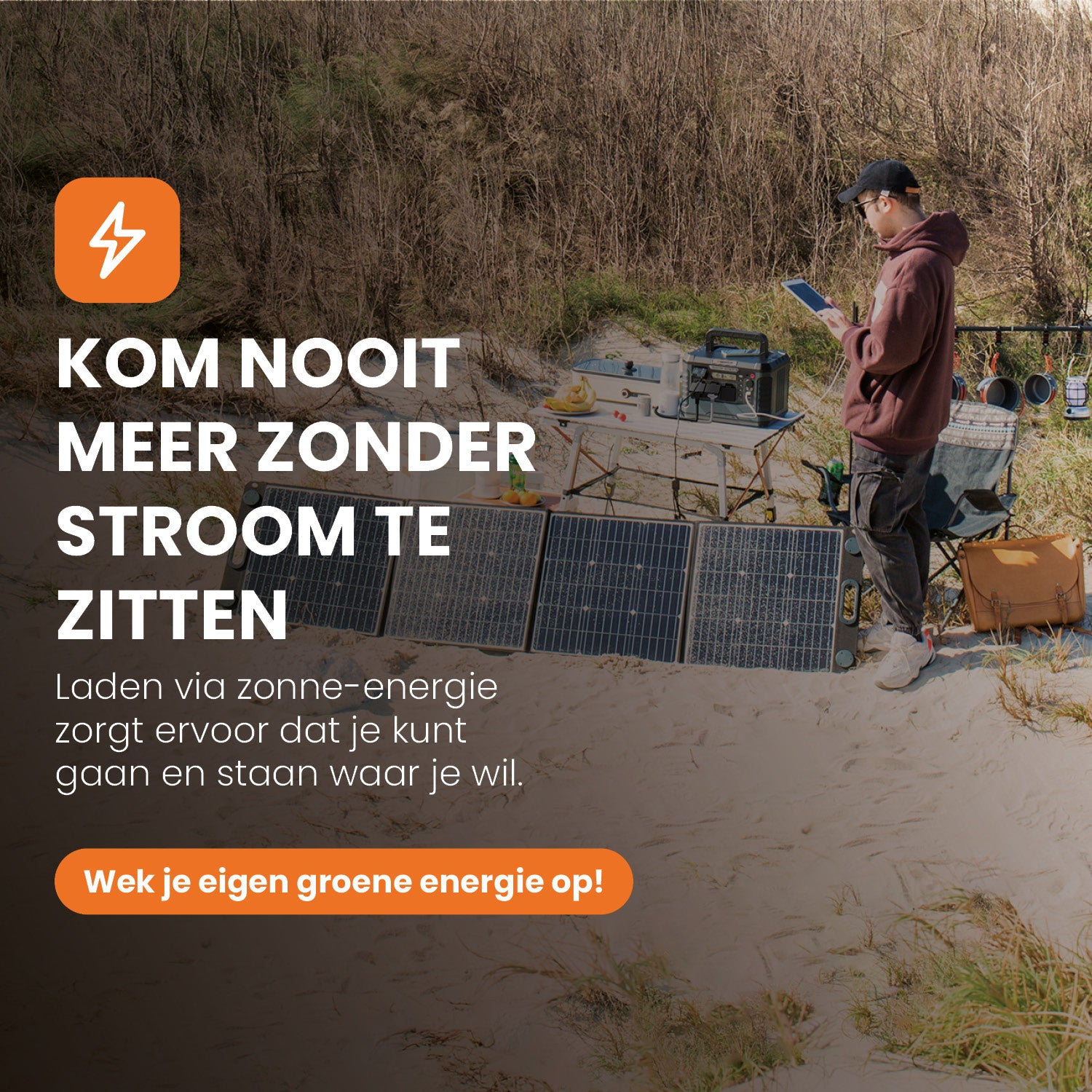 nooit meer zonder stroom nooit meer zonder stroom heko solar master 2200 watt powerstation en heko solar unfold 200 watt draagbaar zonnepaneel