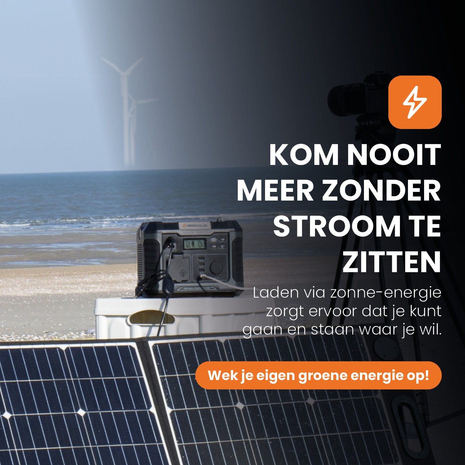 heko solar master 600 powerstation met zonnepaneel