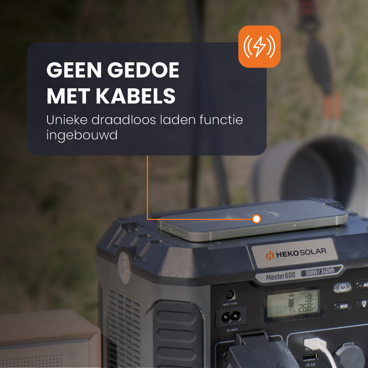 powerstation heko solar master 600 watt draadloos laden